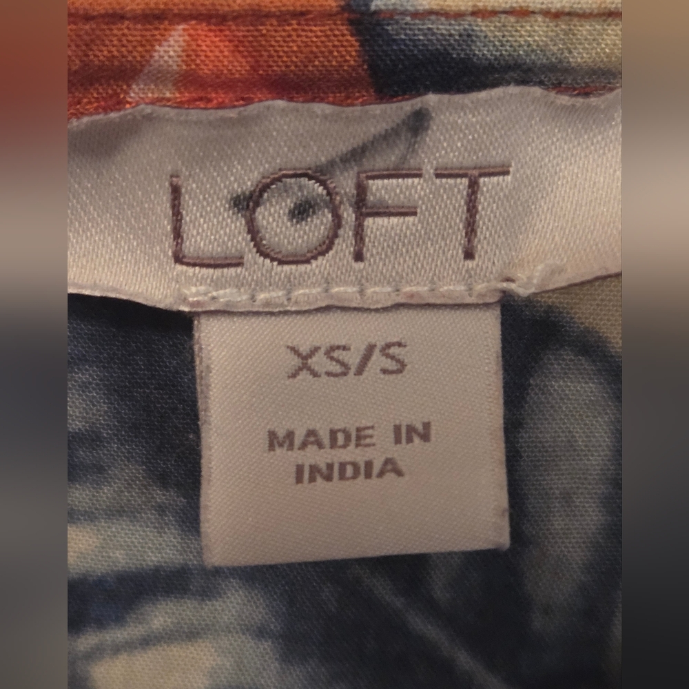 LOFT Tropical Print Duster Kimono Size Small EUC - Picture 8 of 10